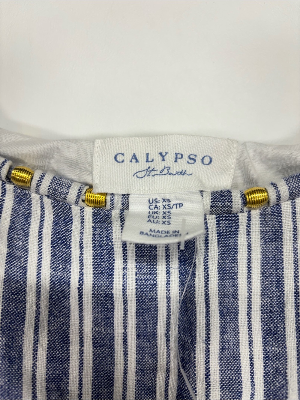✨Calypso St. Barth Linen Blue White Striped Maxi Dress Size XS - Picture 9 of 12